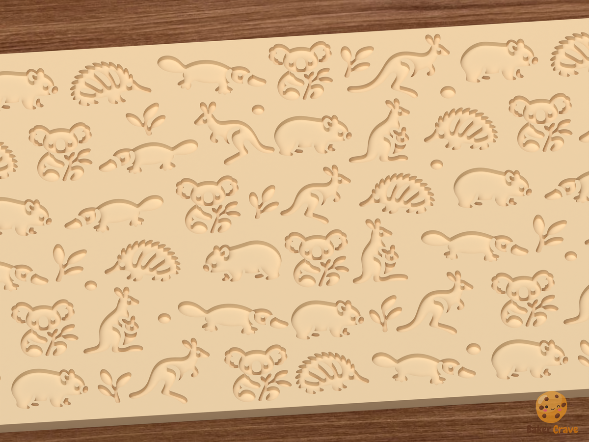 Australian Animals Textured Roller STL File
