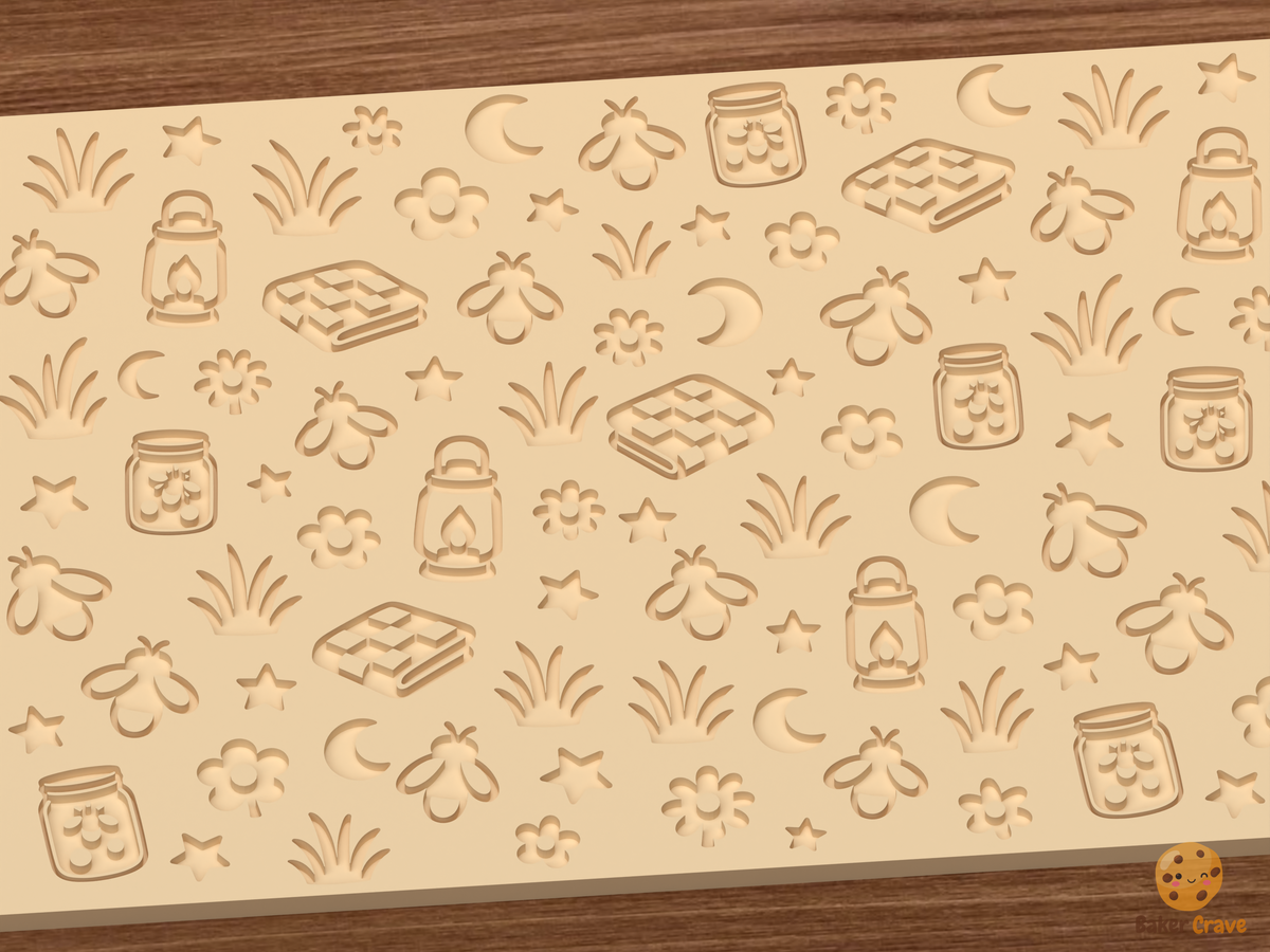 Firefly Summer Night Textured Roller STL File - 03 close detail deboss