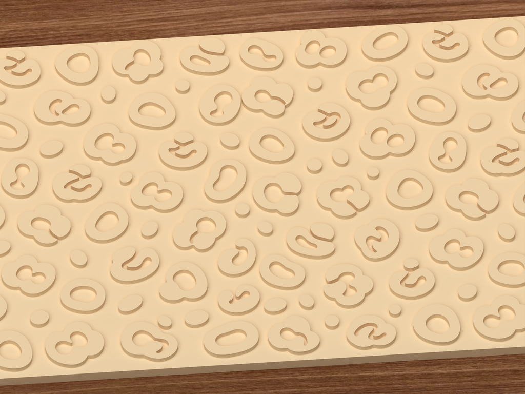 Leopard Animal Print Textured Roller STL File - 03 close detail emboss