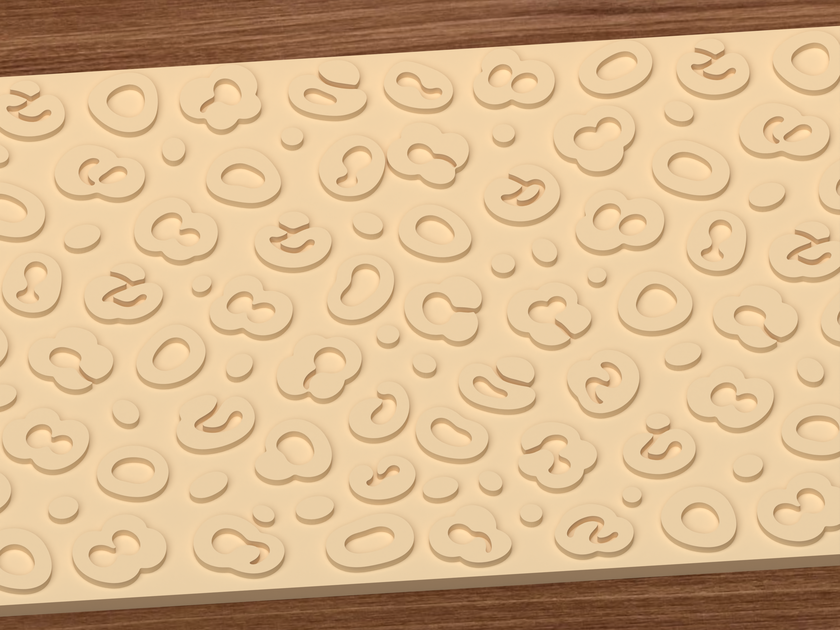 Leopard Animal Print Textured Roller STL File - 03 close detail emboss