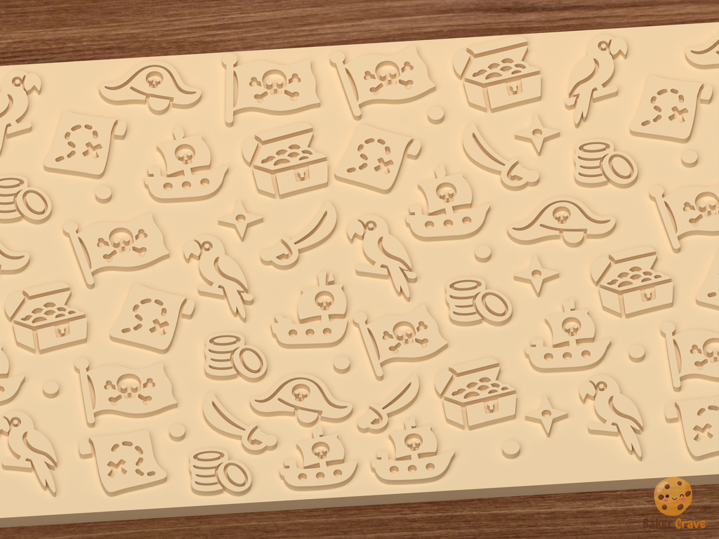Pirate Treasure Textured Roller STL File