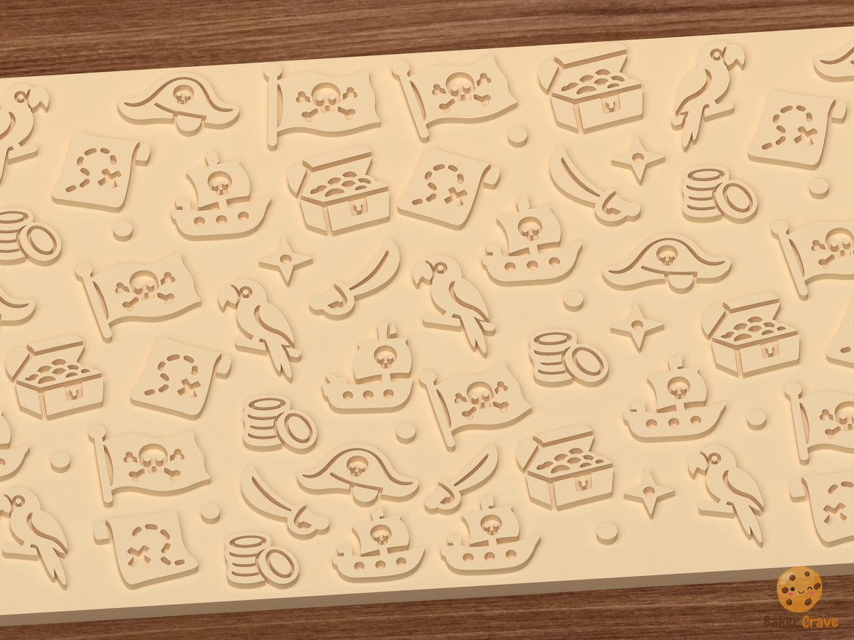 Pirate Treasure Textured Roller STL File
