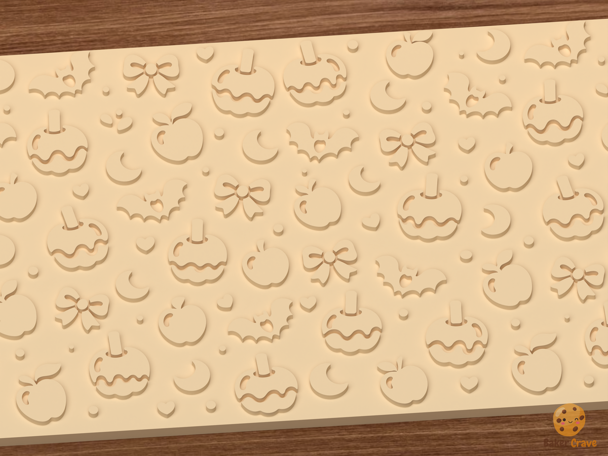 Caramel Apple Bats Textured Roller - 03 close detail emboss