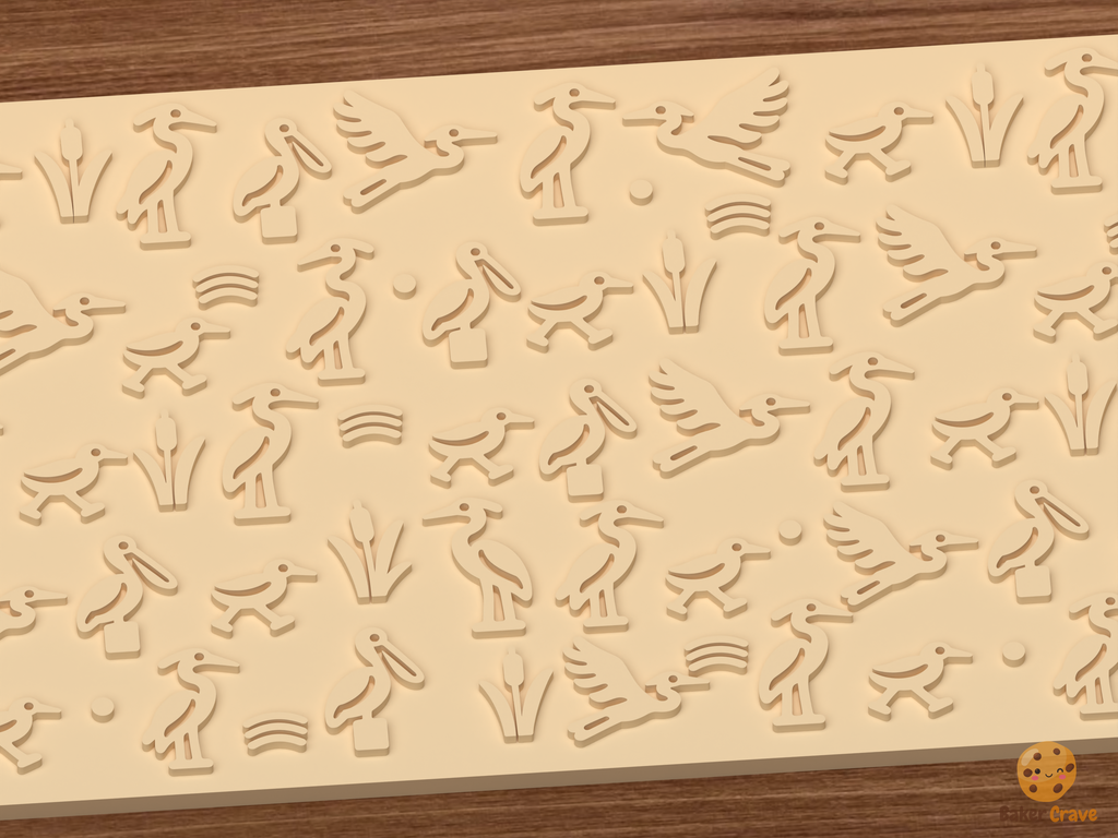 Coastal Wading Birds Textured Roller STL File