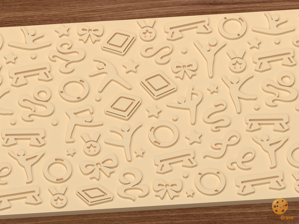 Gymnastics Stars Textured Roller STL File