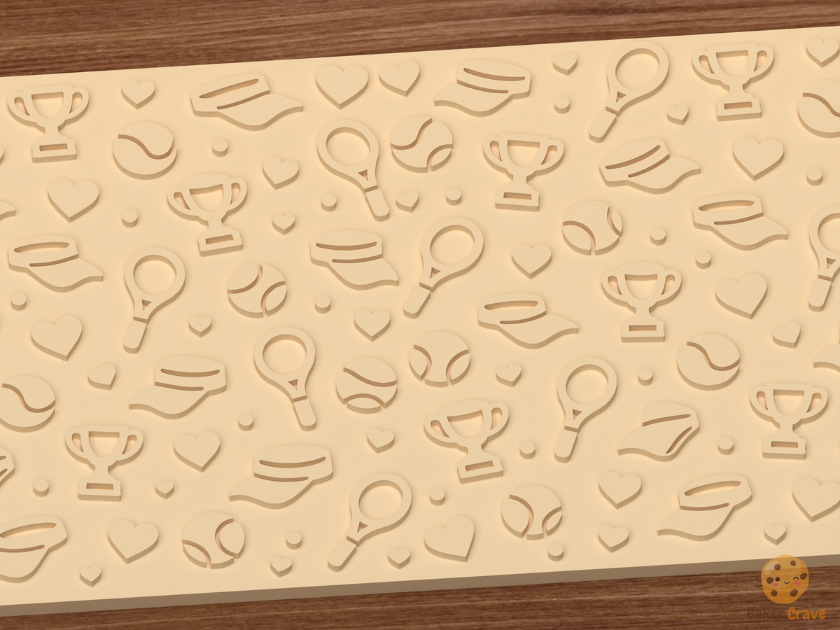 Tennis Love Textured Roller STL File - 03 close detail emboss