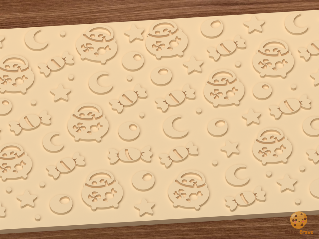Candy Cauldron Textured Roller STL File - 03 close detail emboss