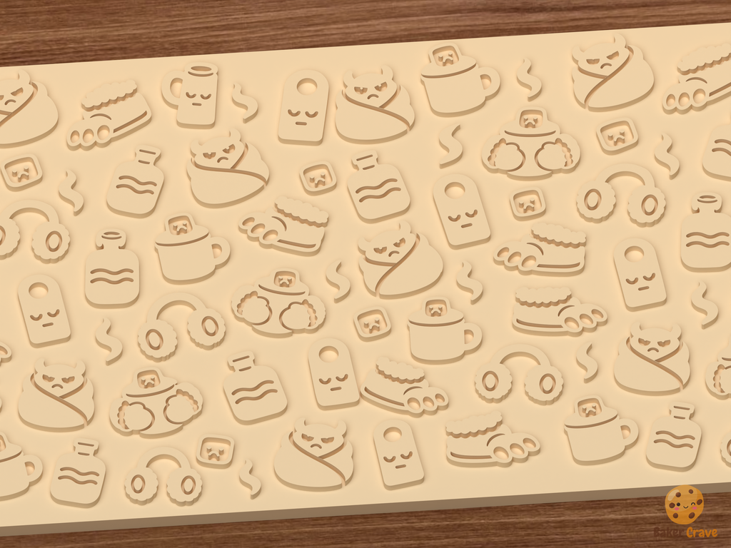 Grumpy Monster Hot Cocoa Hibernation Textured Roller STL File