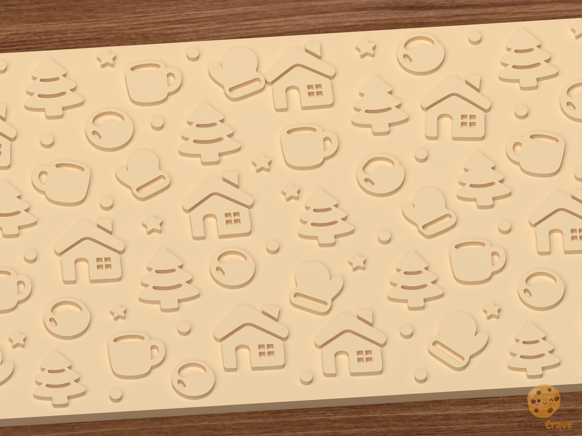 Cozy Winter Cabin Textured Roller - 03 close detail emboss