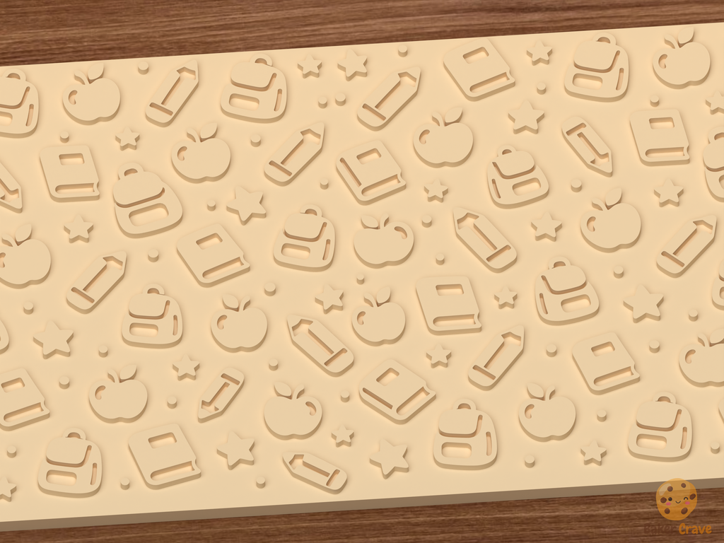 Back to School Textured Roller STL File - 03 close detail emboss
