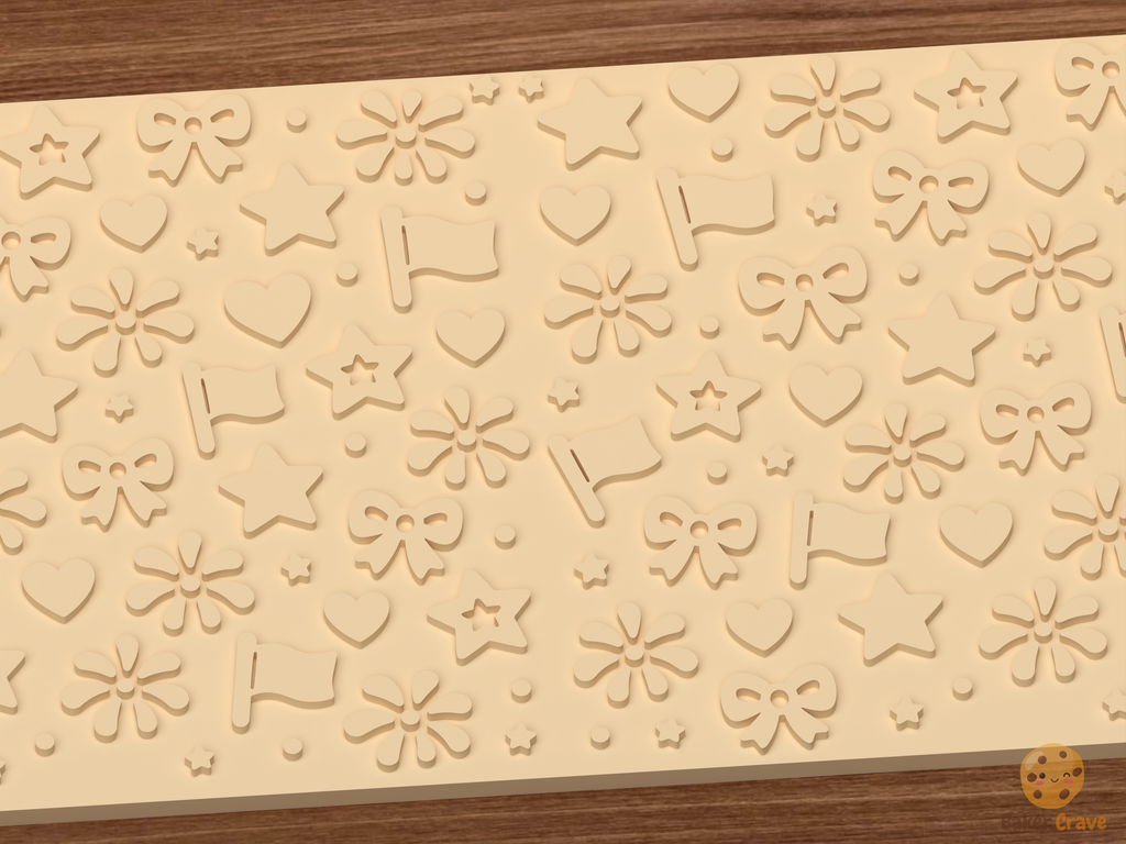 Patriotic Celebration Textured Roller STL File - 03 close detail emboss