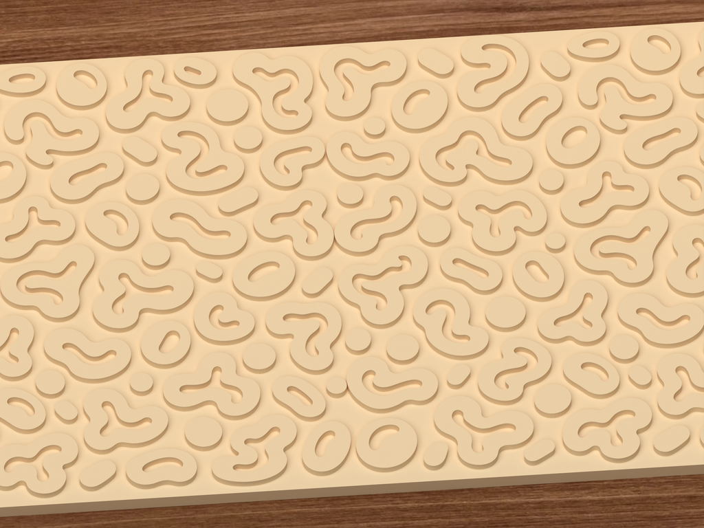 Abstract Amoeba Blob Textured Roller STL File - 03 close detail emboss