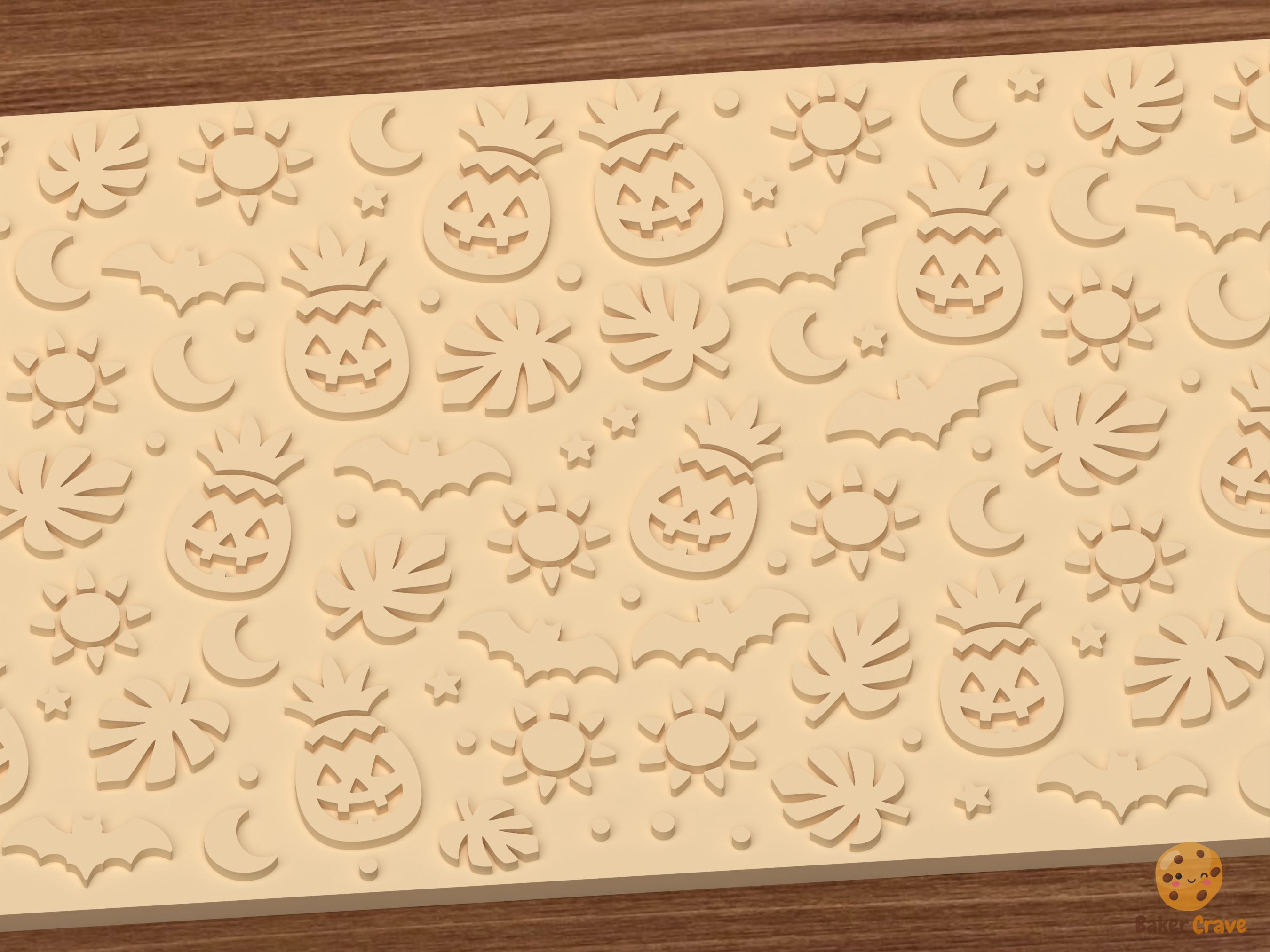 Summerween Pineapple Lantern Textured Roller STL File - 03 close detail emboss