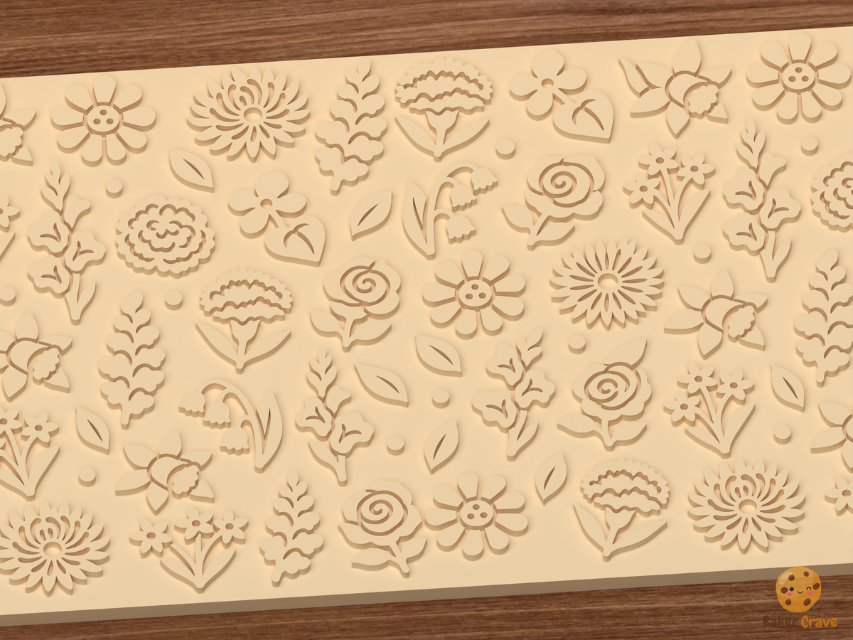 Birth Month Flowers Textured Roller