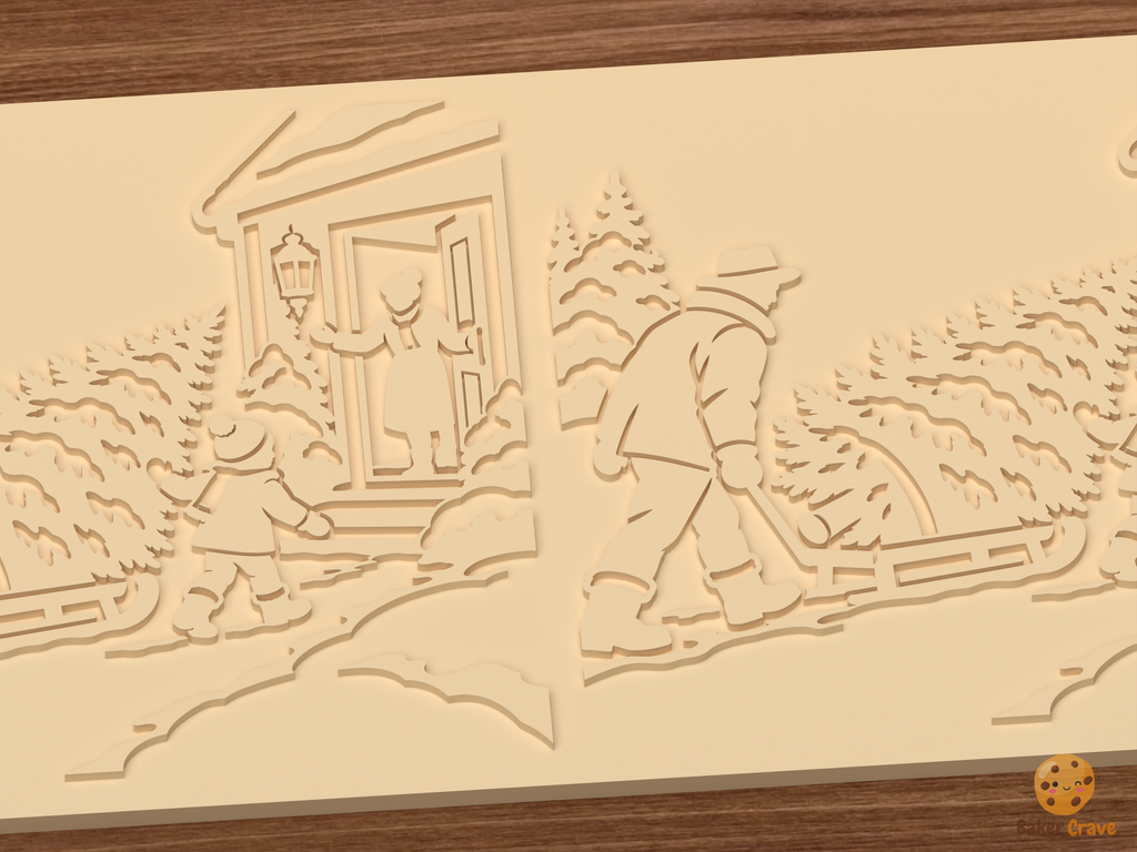 Bringing Home the Christmas Tree Textured Roller STL File