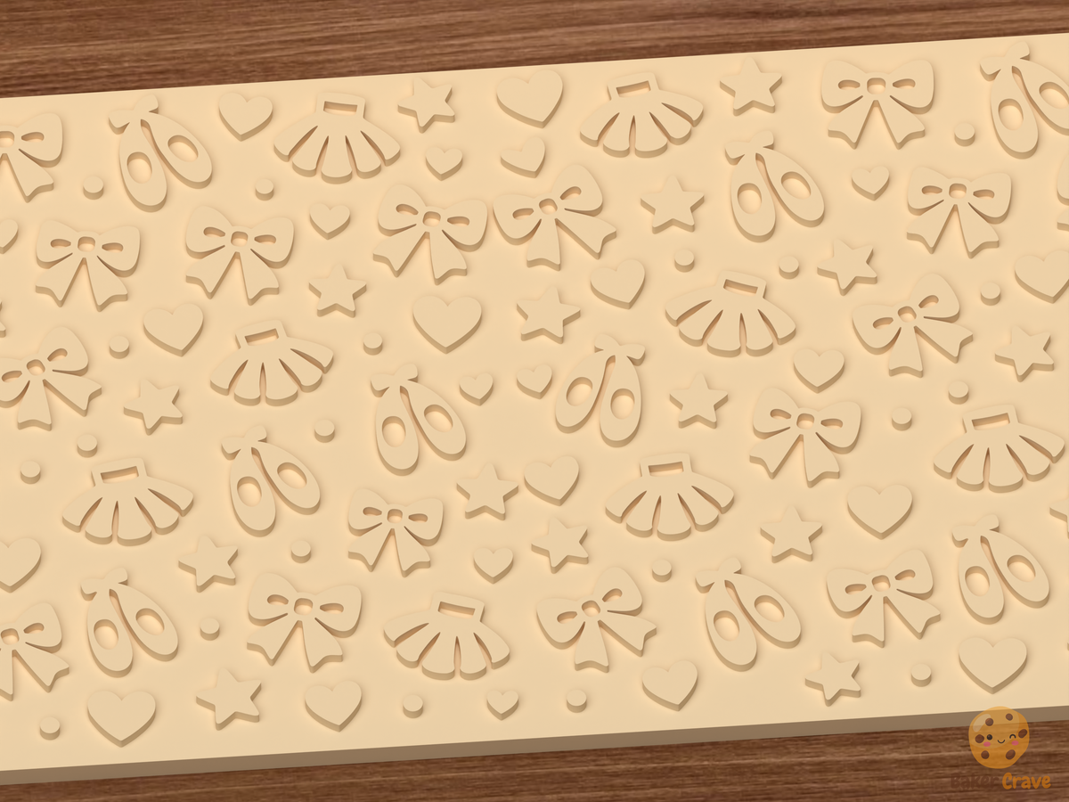 Ballet Dance Textured Roller - 03 close detail emboss