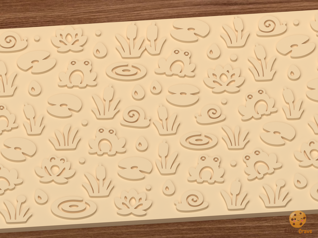 Frog Pond Garden Textured Roller STL File