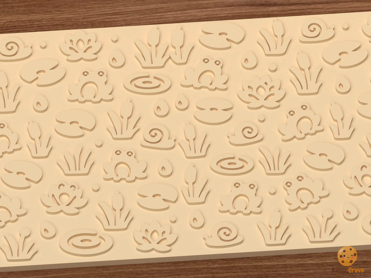 Frog Pond Garden Textured Roller STL File