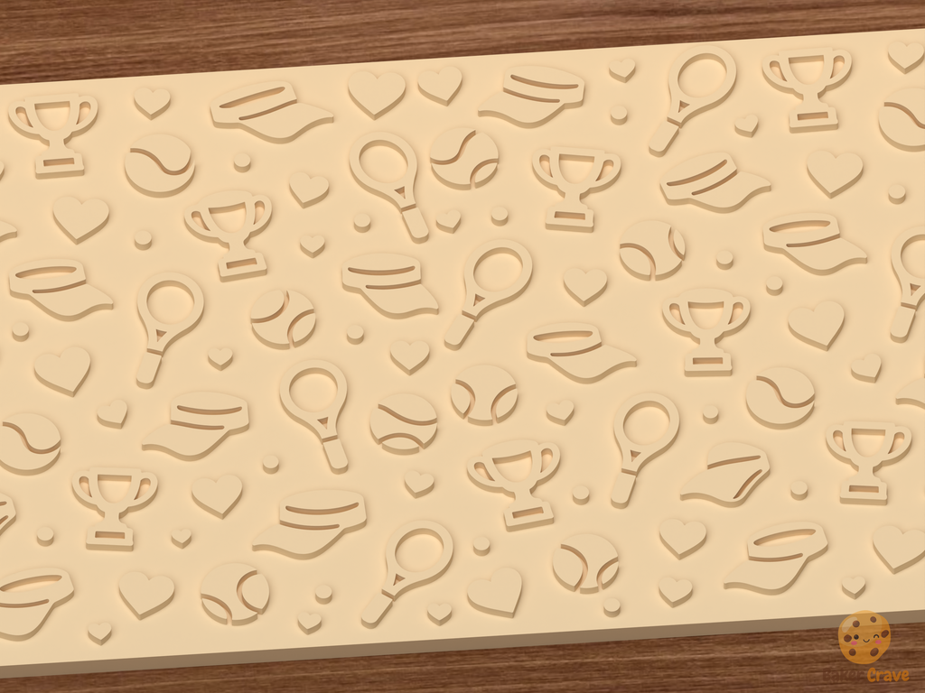 Tennis Love Textured Roller STL File - 03 close detail emboss