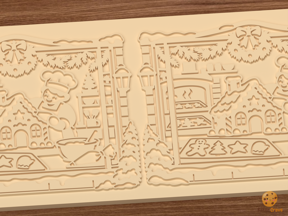 Gingerbread Bakery Window Textured Roller