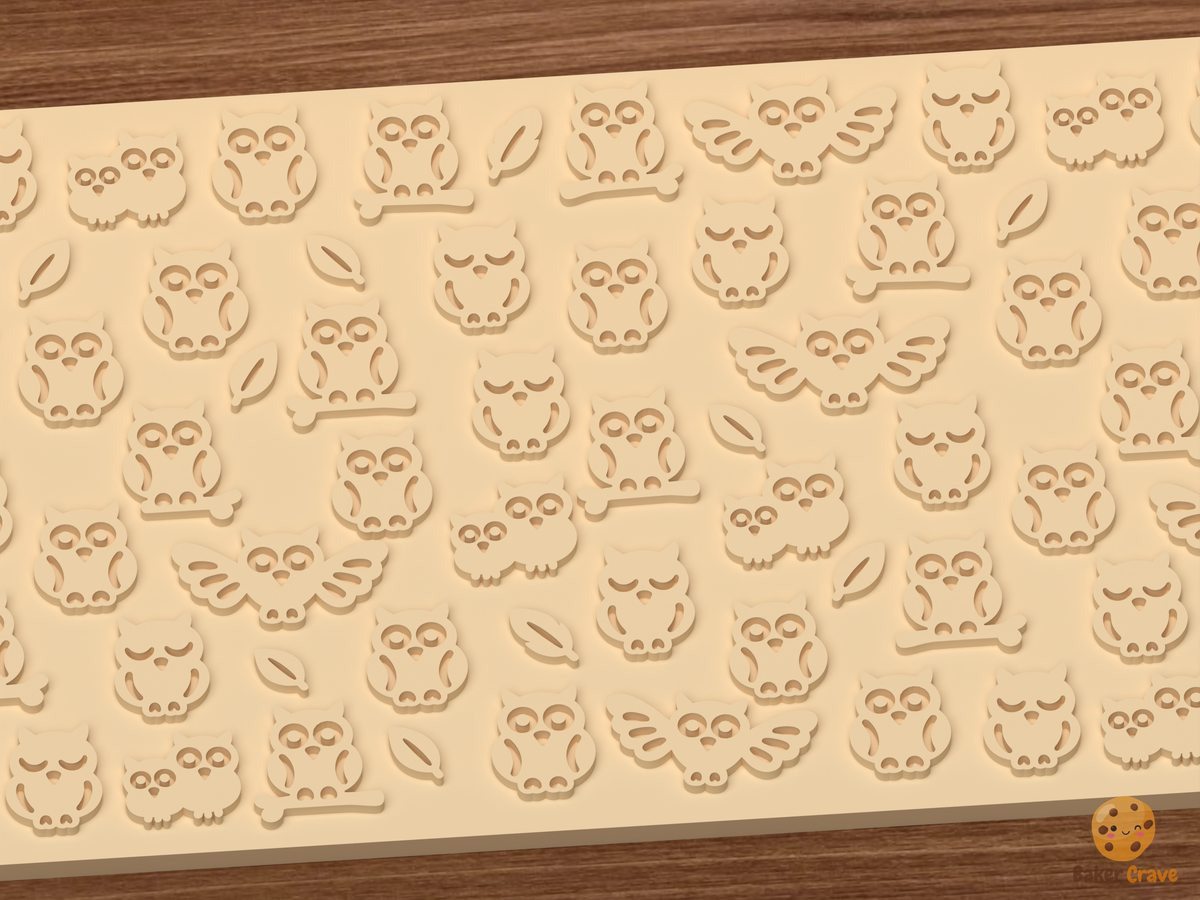 Woodland Owl Family Textured Roller STL File