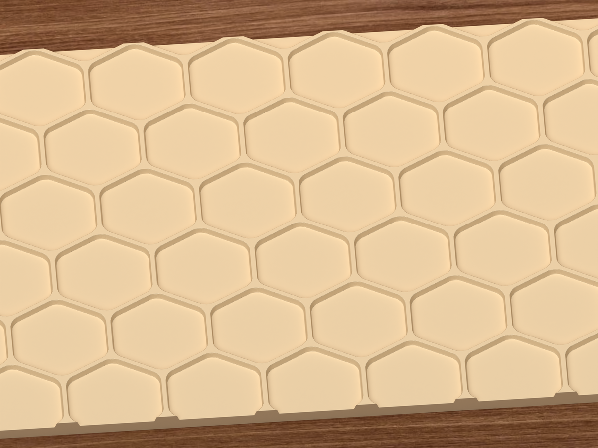Honeycomb Hexagon Textured Roller STL File - 03 close detail emboss