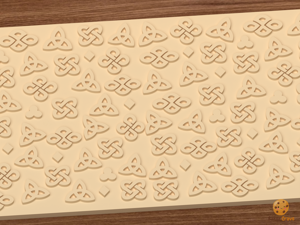 Celtic Knot Symbols Textured Roller STL File