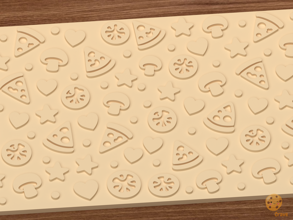 Pizza Party Textured Roller - 03 close detail emboss