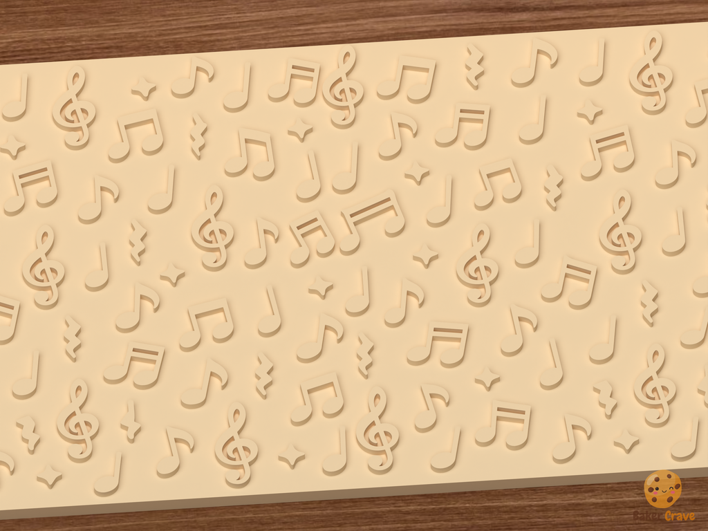 Music Notes Clefs Textured Roller STL File