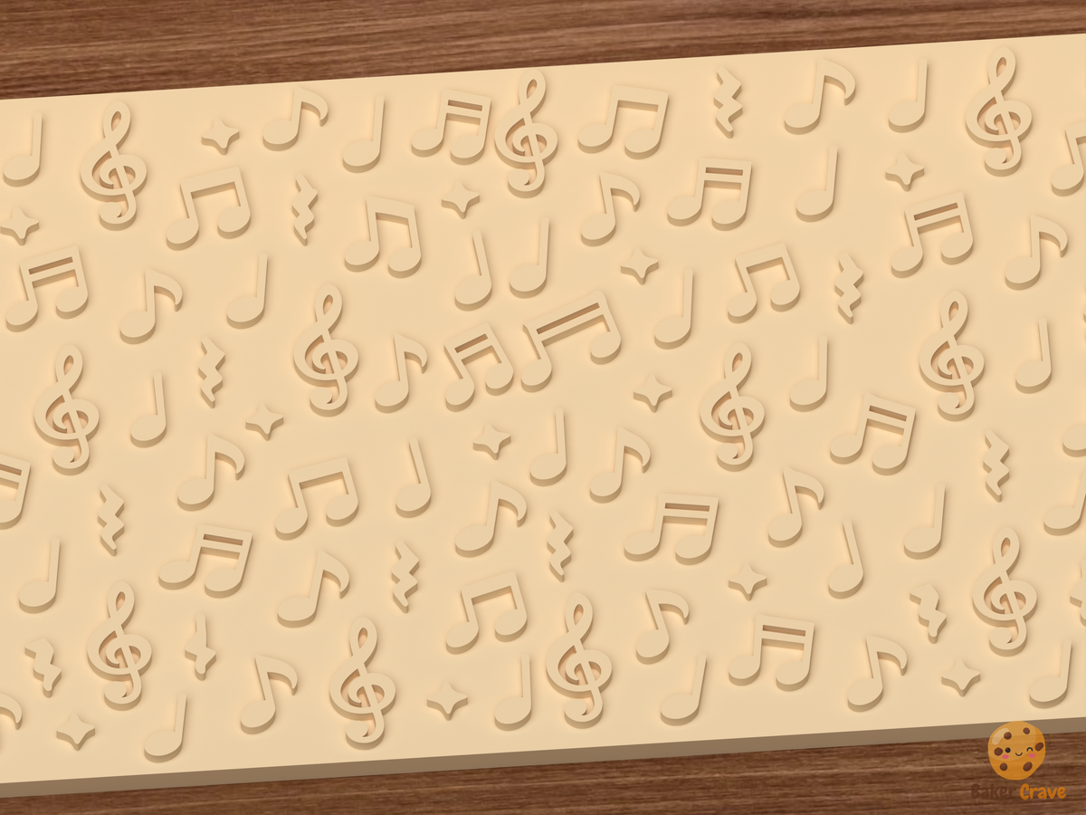 Music Notes Clefs Textured Roller