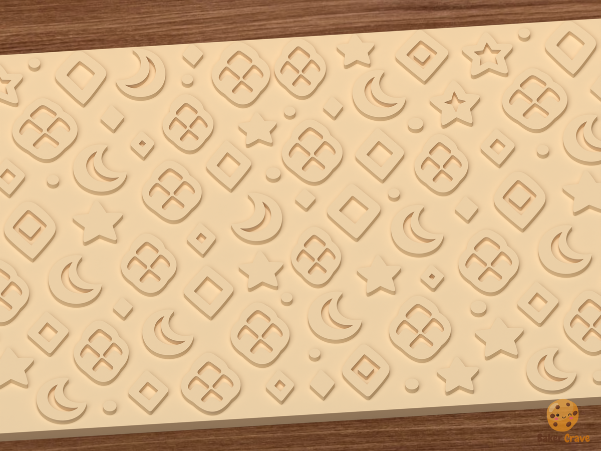 Snake Skin Geometric Textured Roller STL File - 03 close detail emboss