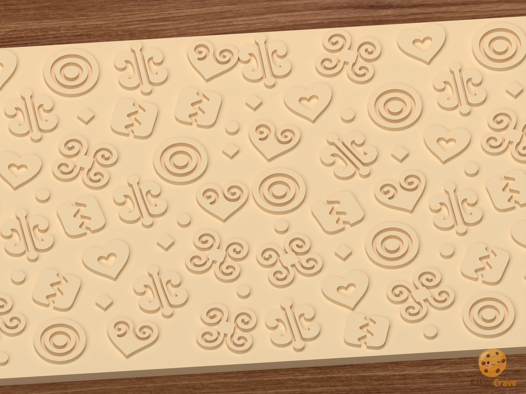 Adinkra Symbols Textured Roller STL File