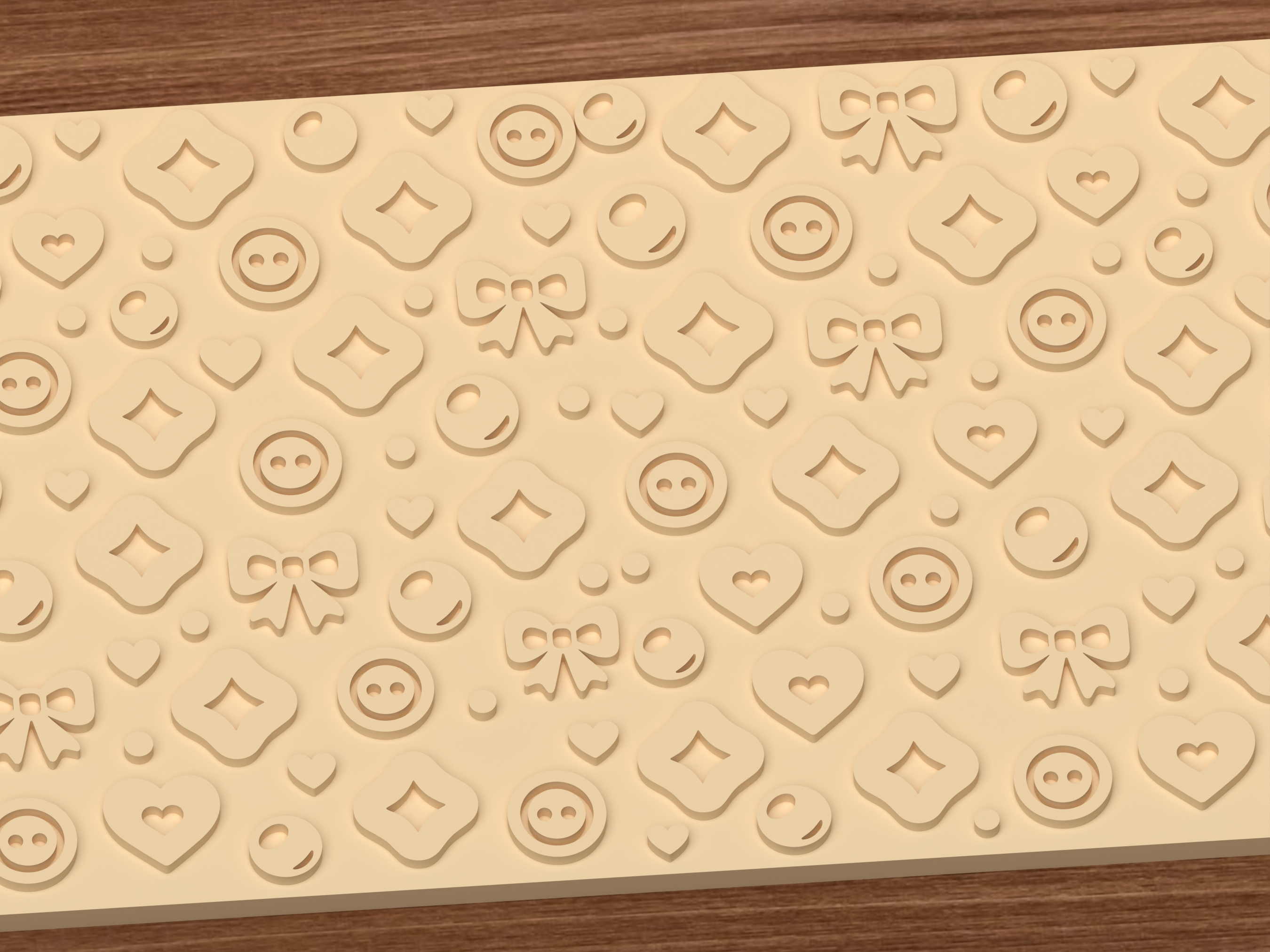Sewing Craft Textured Roller STL File - 03 close detail emboss
