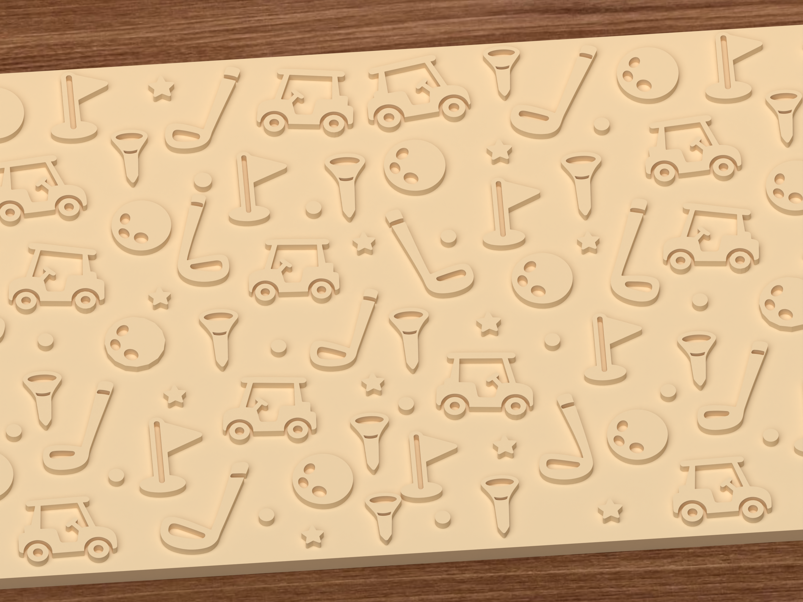 Golf Course Textured Roller STL File - 03 close detail emboss