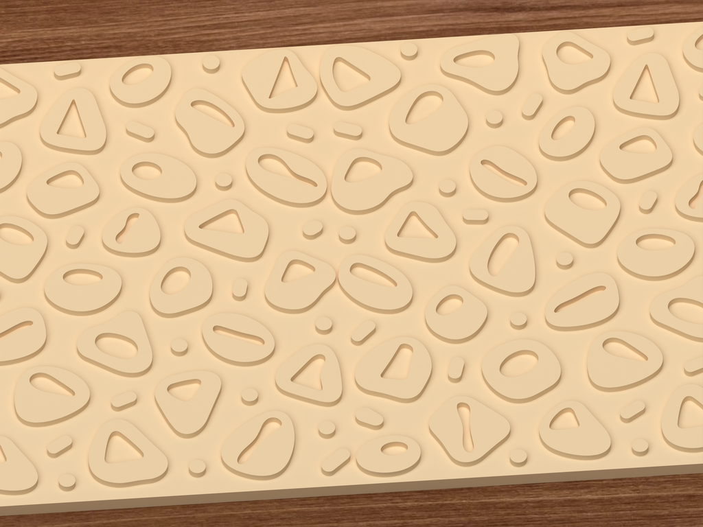 Mid Century Abstract Pebble Textured Roller STL File - 03 close detail emboss