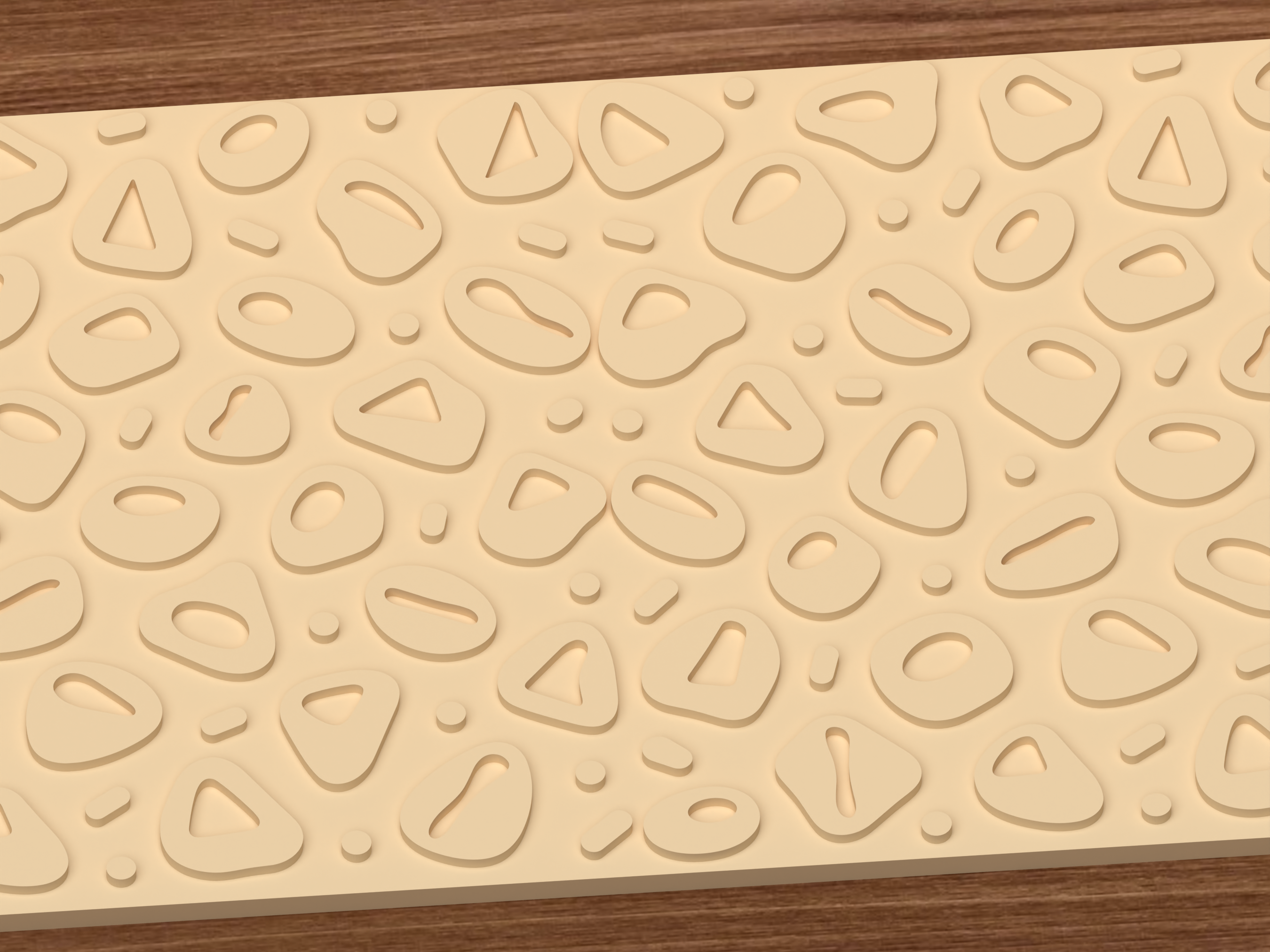Mid Century Abstract Pebble Textured Roller STL File - 03 close detail emboss