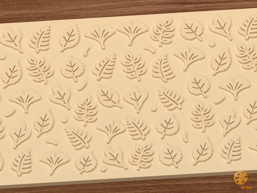 Botanical Leaf Specimens Textured Roller STL File