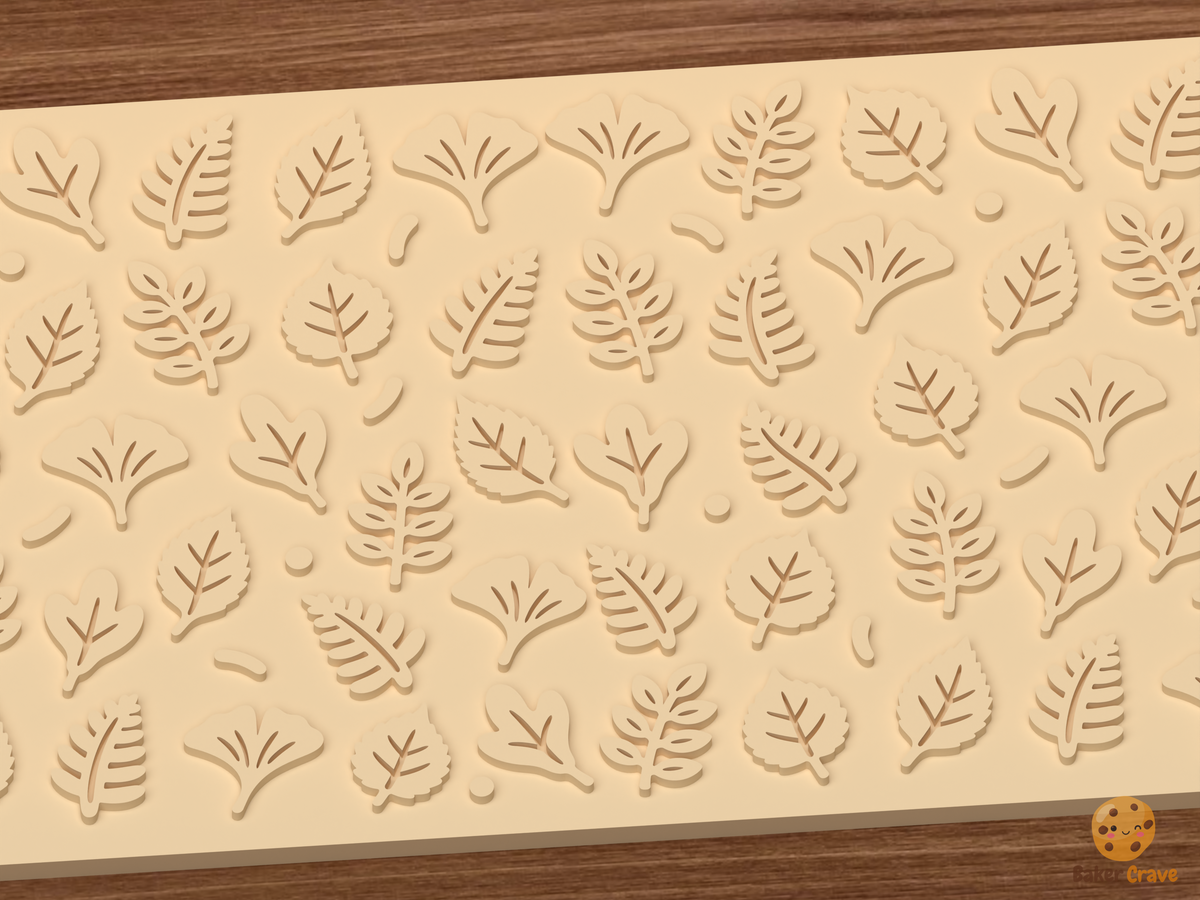 Botanical Leaf Specimens Textured Roller STL File
