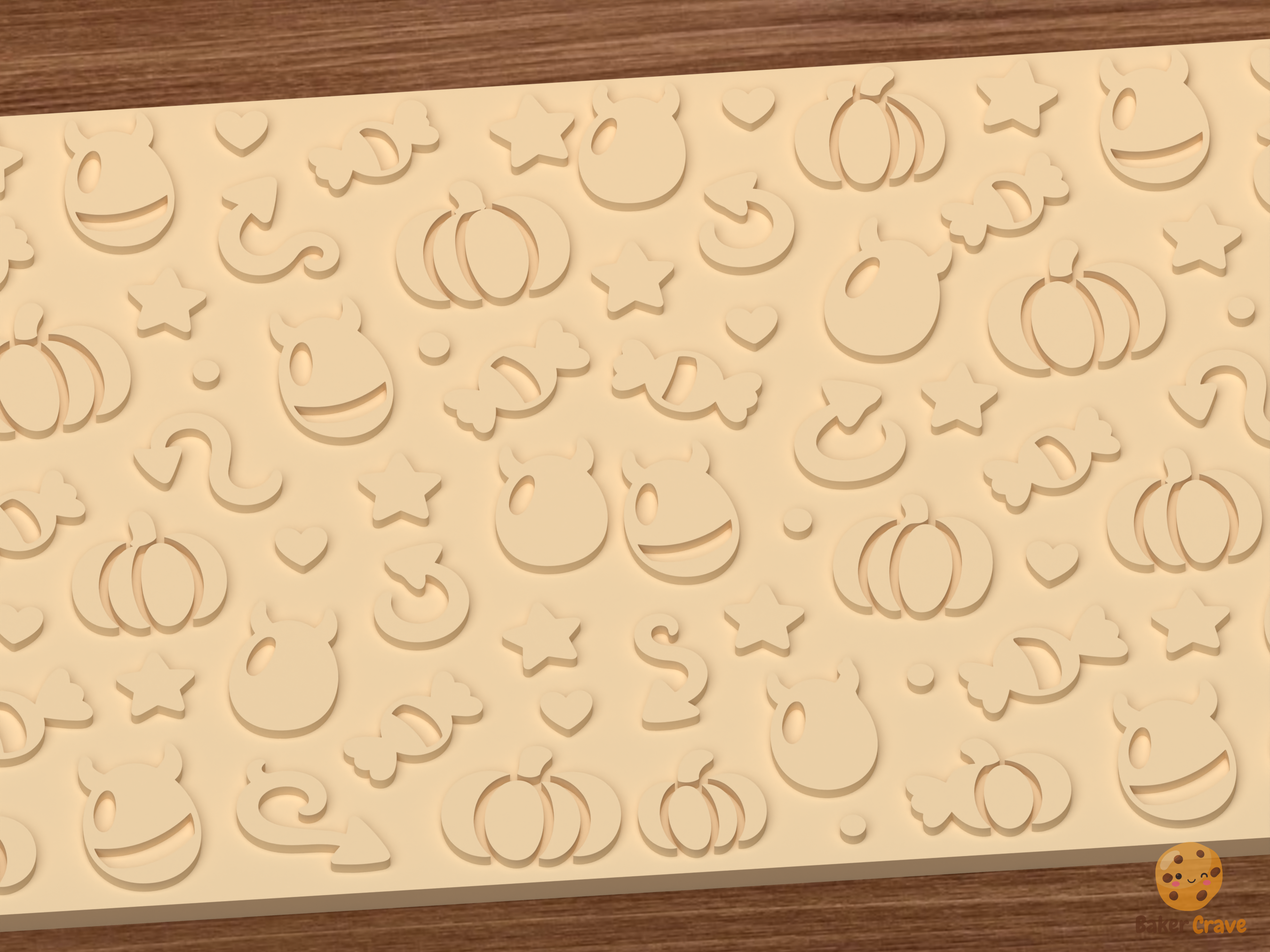 Devilish Egg Halloween Textured Roller STL File - 03 close detail emboss