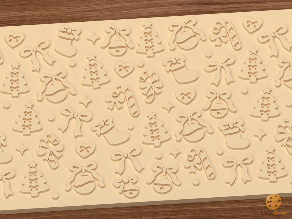 Coquette Bow Christmas Textured Roller STL File