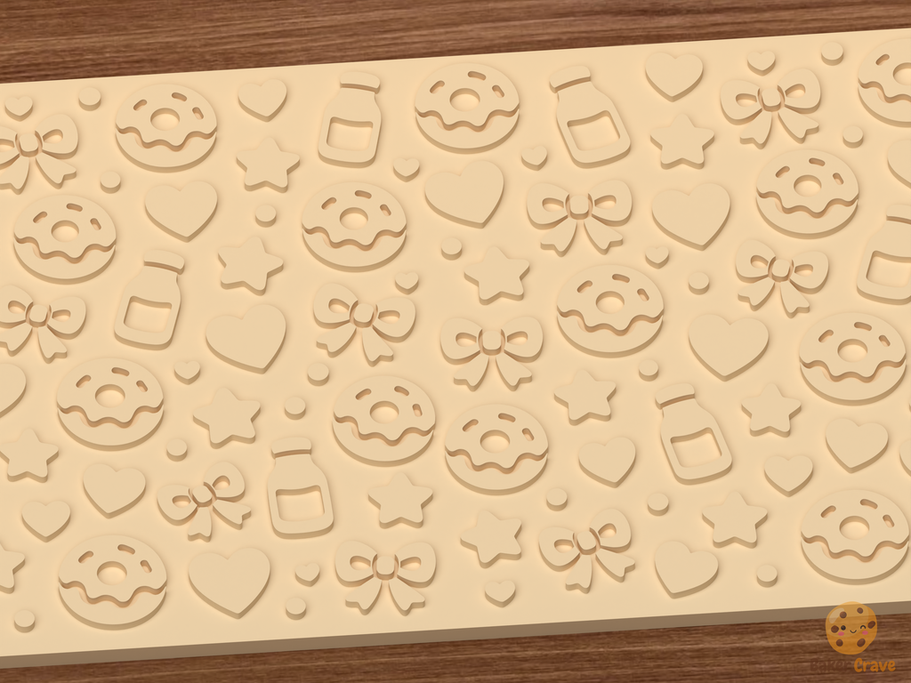 Sweet Treats Textured Roller STL File - 03 close detail emboss
