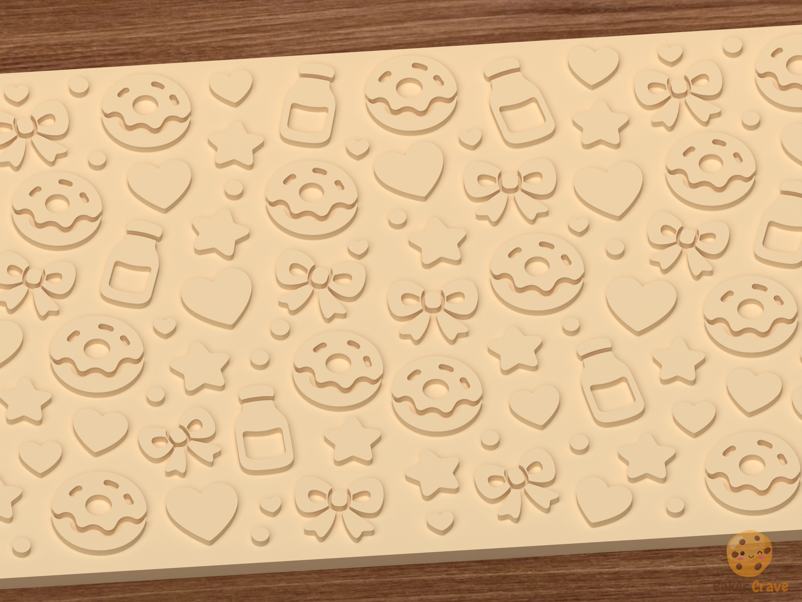 Sweet Treats Textured Roller STL File - 03 close detail emboss