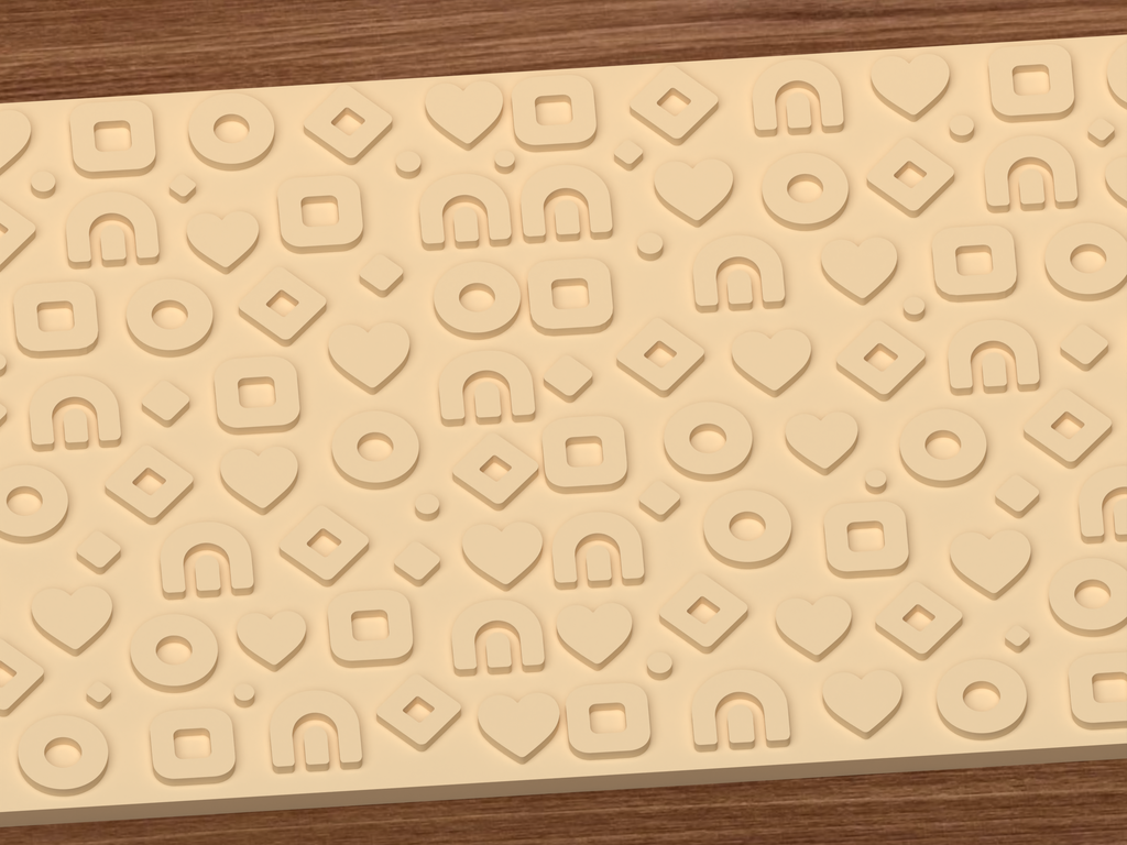 Retro Boho Geometric Textured Roller STL File - 03 close detail emboss