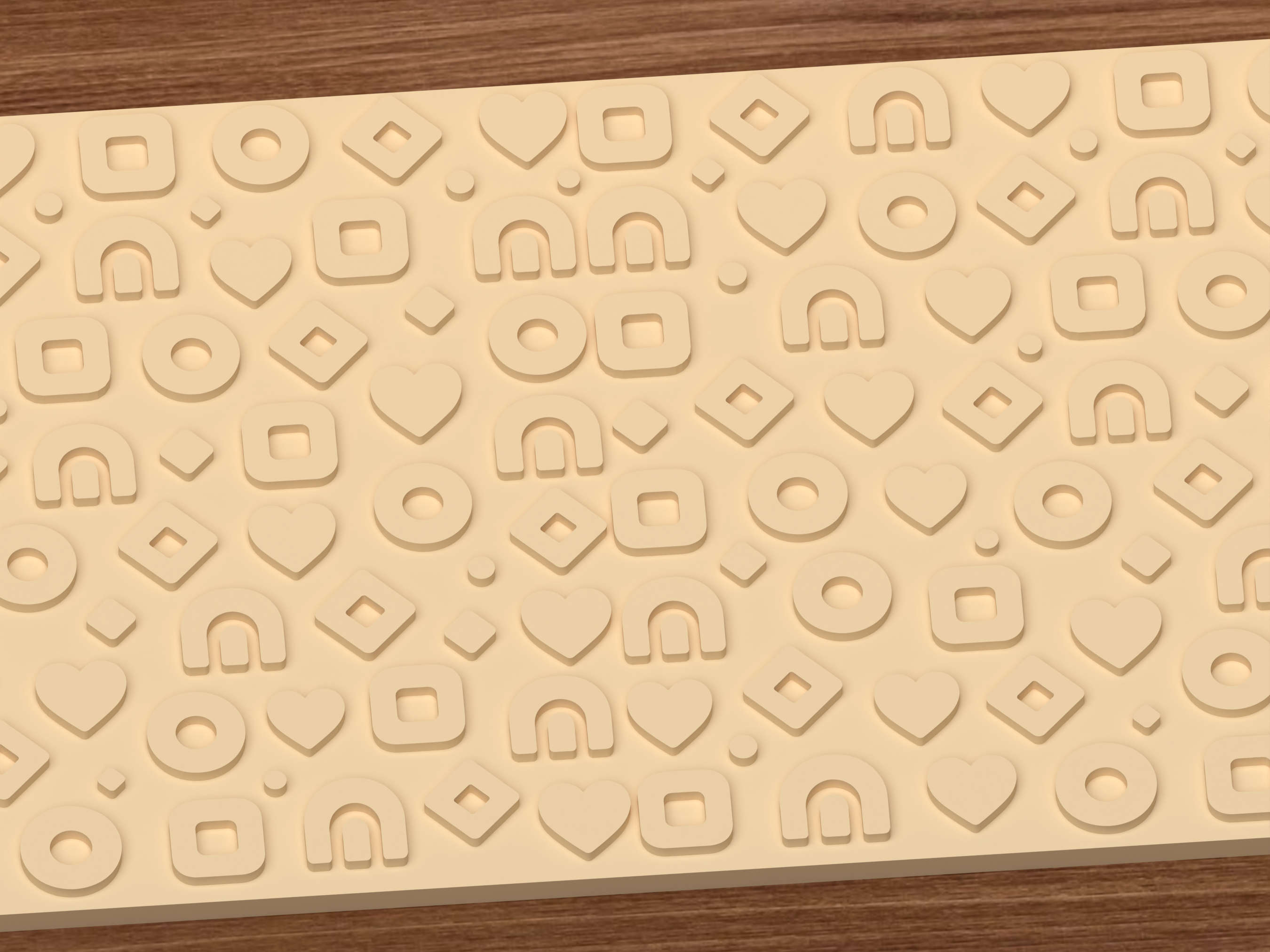 Retro Boho Geometric Textured Roller STL File - 03 close detail emboss