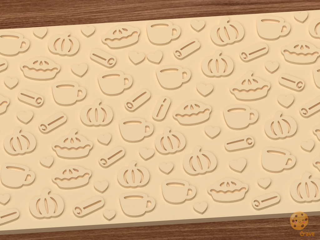 Cozy Fall Baking Textured Roller STL File - 03 close detail emboss