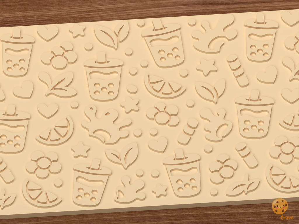 Boba Tea Cafe Textured Roller STL File