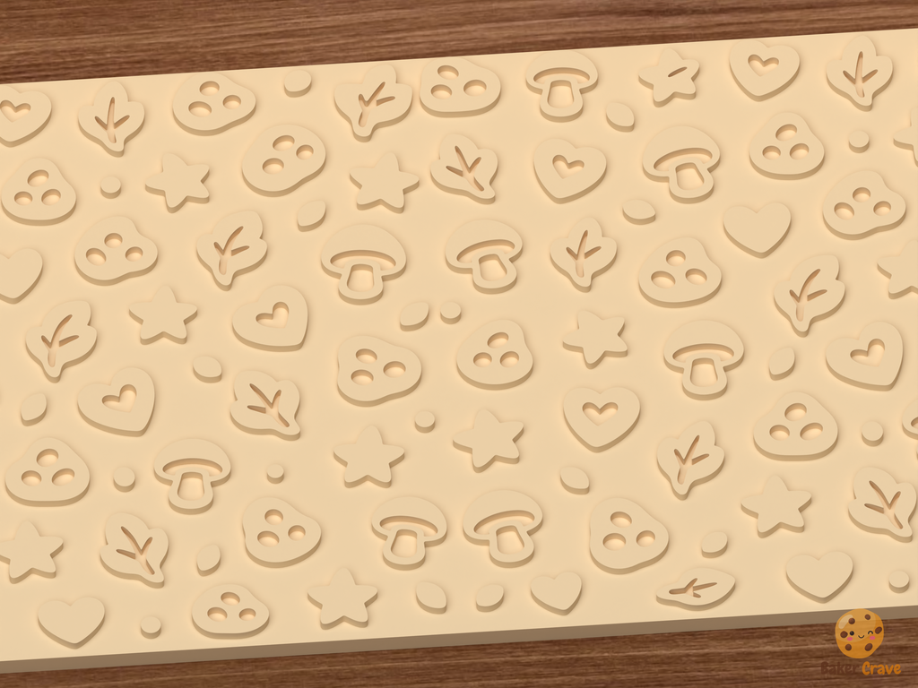 Fawn Forest Textured Roller STL File - 03 close detail emboss