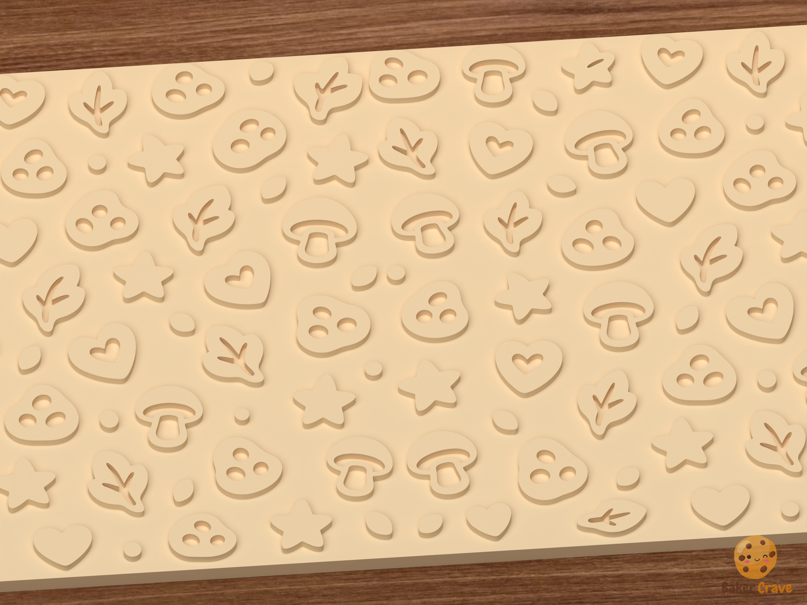 Fawn Forest Textured Roller STL File - 03 close detail emboss