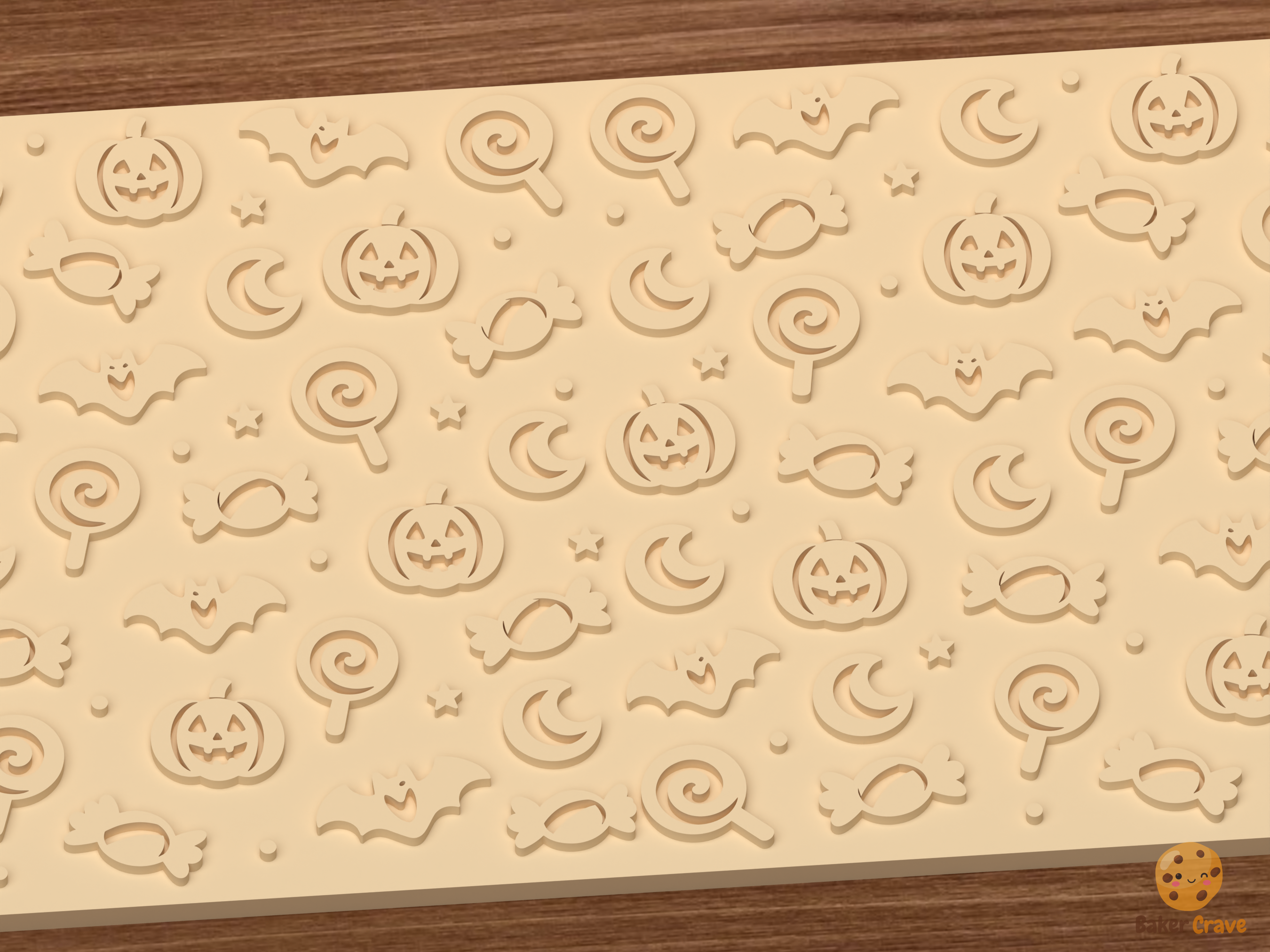 Haunted Lollipop Swirl Textured Roller STL File - 03 close detail emboss