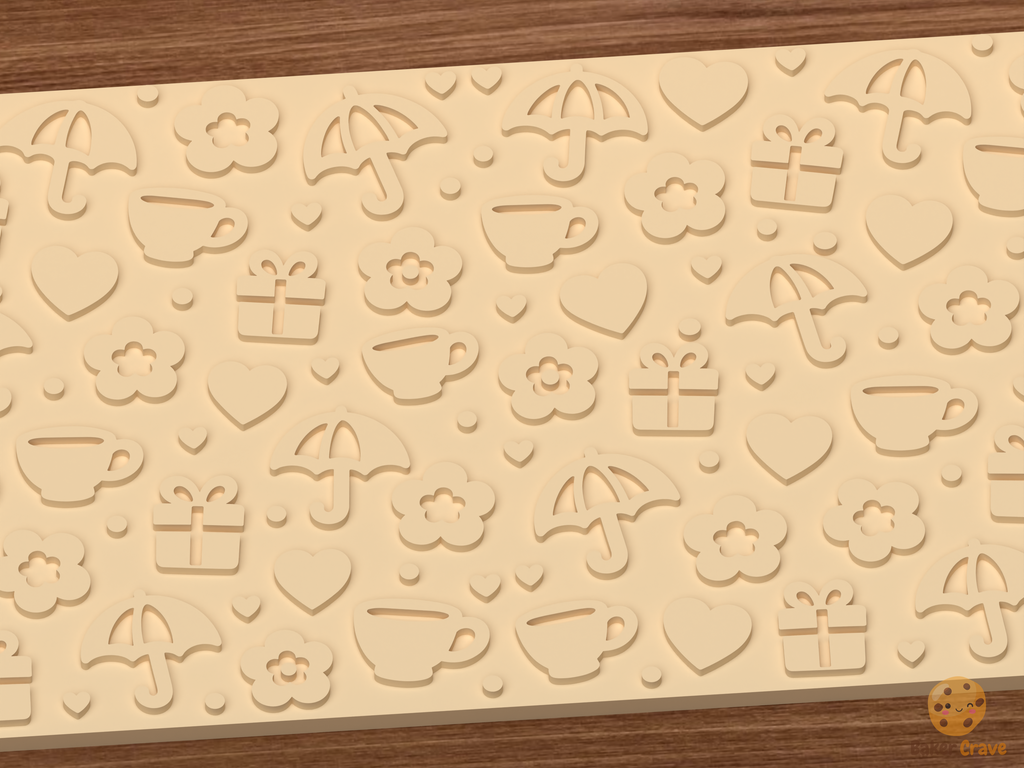 Cozy Rainy Day Textured Roller STL File - 03 close detail emboss